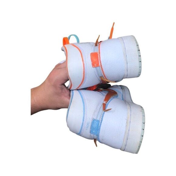 Custom Nike Air Jordan 1 Mid White Pure Platinum Swoosh Size 10.5 - Picture 16 of 16